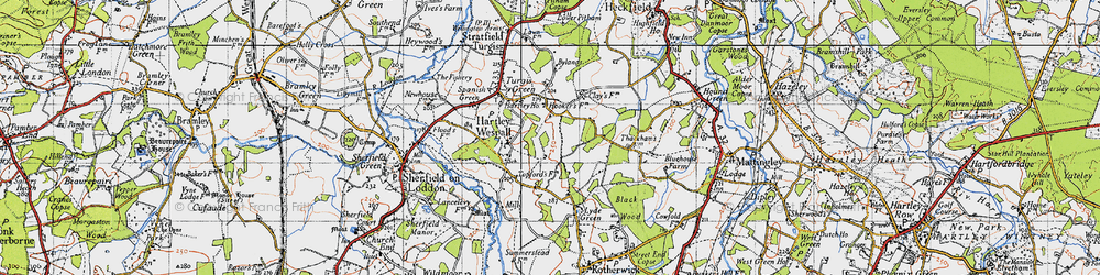 Old map of Chandlers Green in 1940
