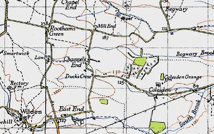 Old map of Begwary Brook in 1946