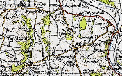 Old map of Langley Cross in 1946