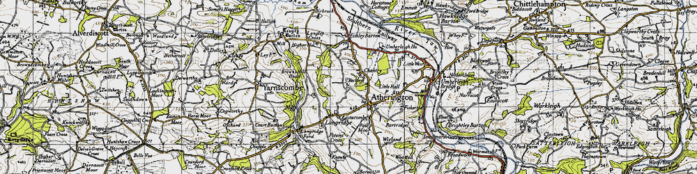 Old map of Langley Cross in 1946