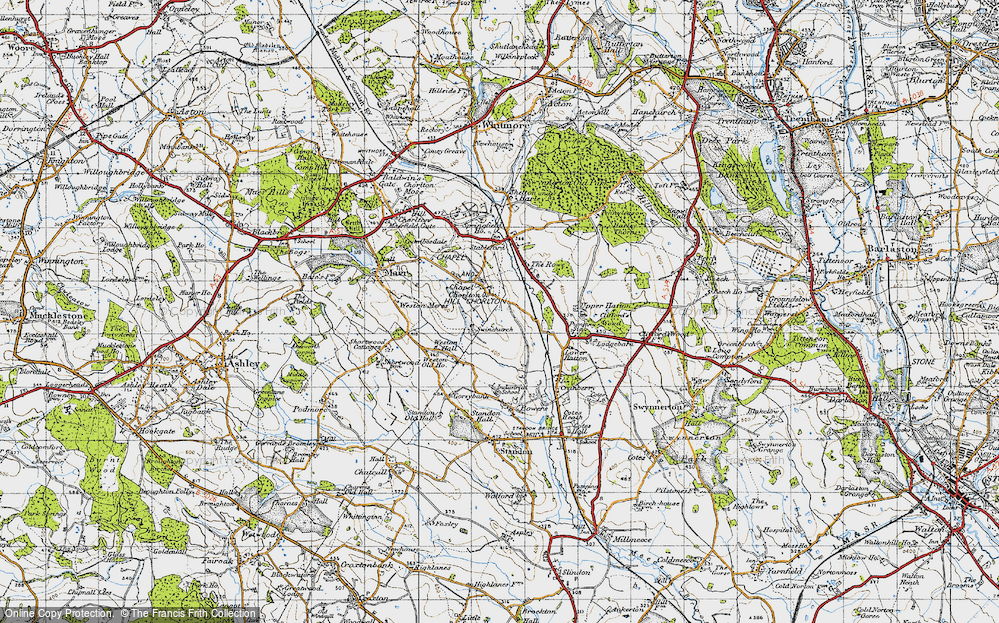 Old Map of Chapel Chorlton, 1946 in 1946
