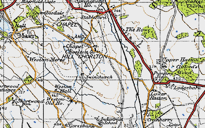 Old map of Chapel Chorlton in 1946