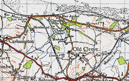 Old map of Chapel Cleeve in 1946