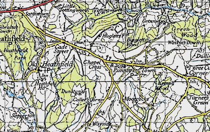 Old map of Chapel Cross in 1940