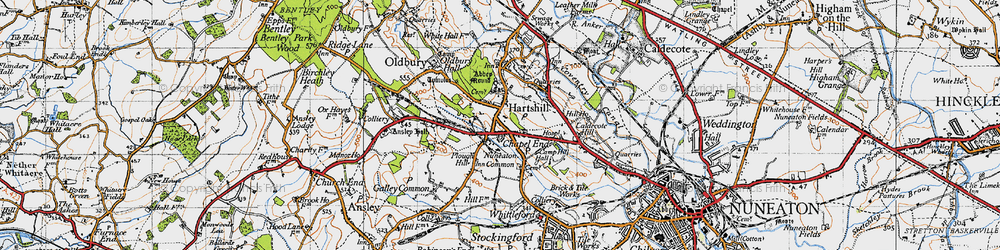 Old map of Chapel End in 1946