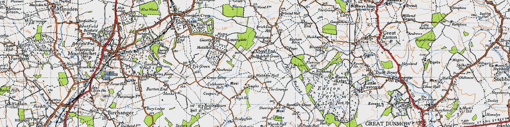 Old map of Chapel End in 1946