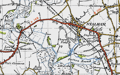 Old map of Chapel Field in 1945