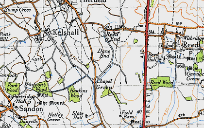 Old map of Chapel Green in 1946