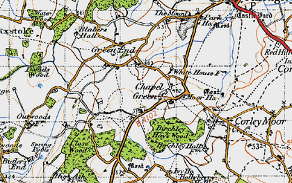 Old map of Chapel Green in 1947