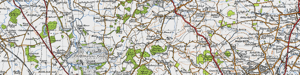 Old map of Chapel Green in 1947