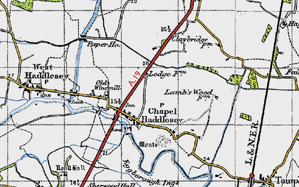 Old map of Chapel Haddlesey in 1947
