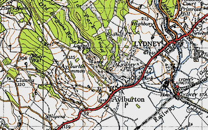 Old map of Lydney Park in 1946