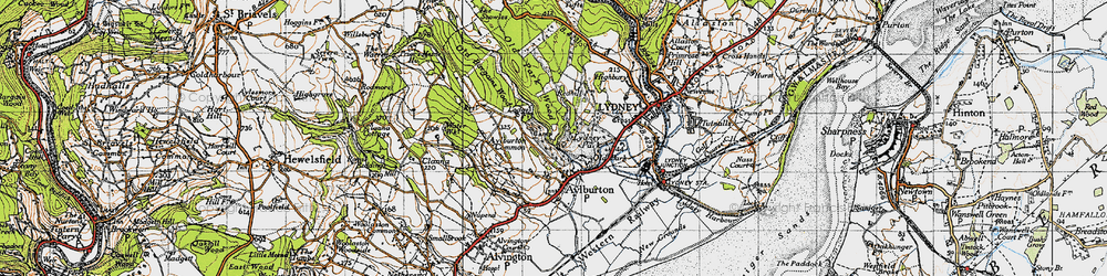 Old map of Lydney Park in 1946