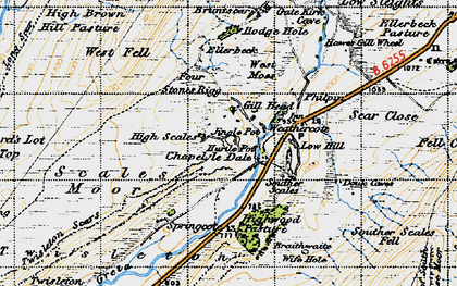 Old map of Chapel-le-Dale in 1947
