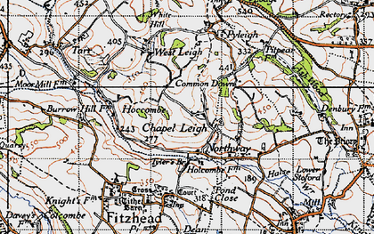 Old map of Chapel Leigh in 1946
