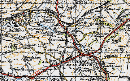 Old map of Chapel Milton in 1947