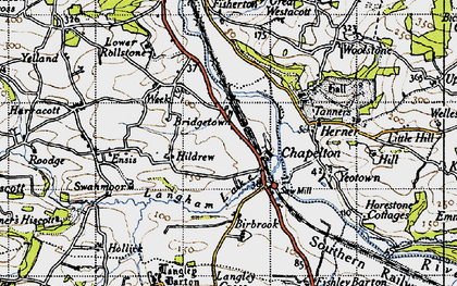 Old map of Langham Lake in 1946
