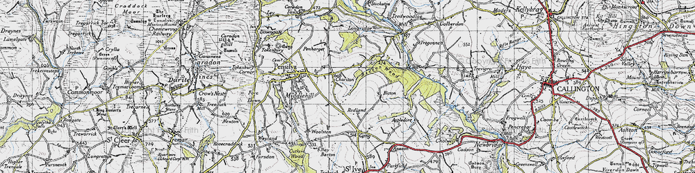 Old map of Bicton Wood in 1946