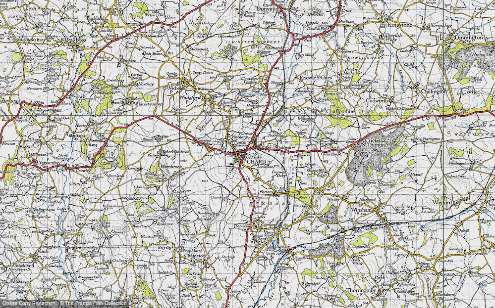 Old Map of Chard, 1945 in 1945