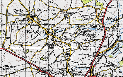 Old map of Chardleigh Green in 1945