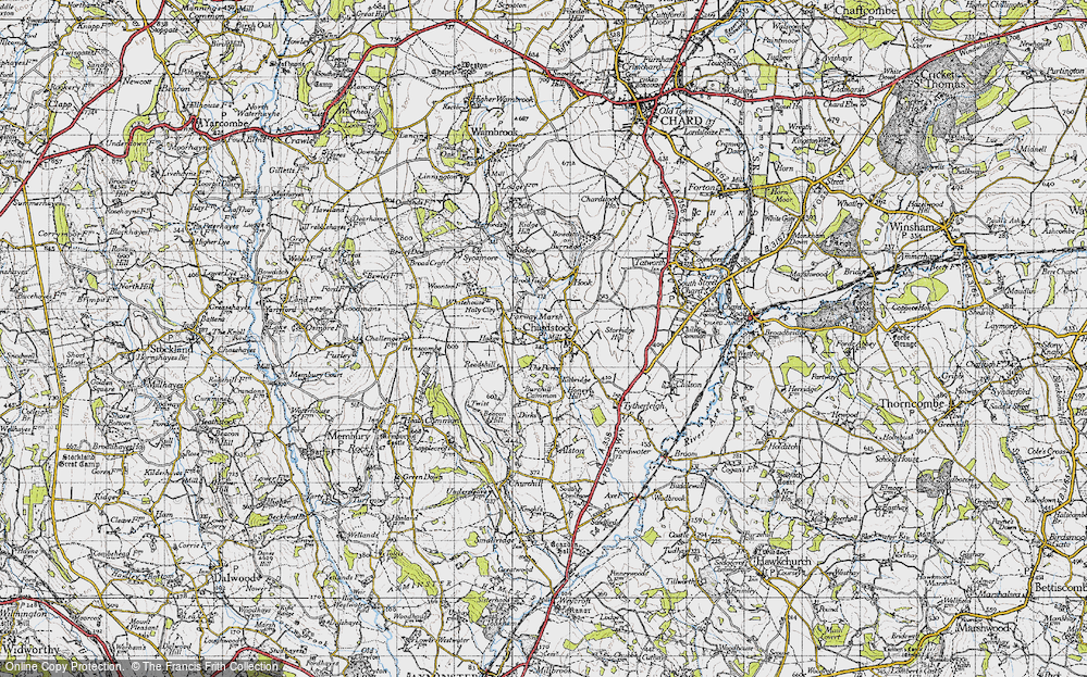 Old Map of Chardstock, 1945 in 1945