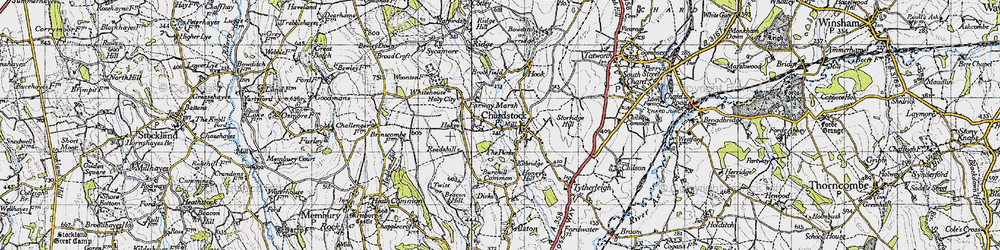 Old map of Chardstock in 1945