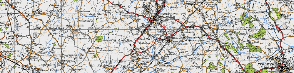 Old map of Charford in 1947