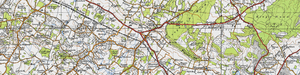 Old map of Charing in 1940