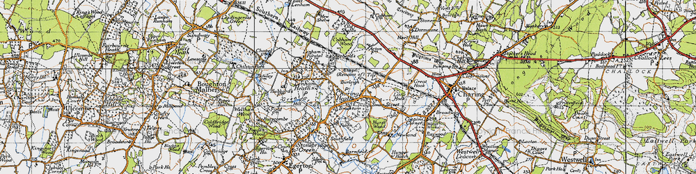 Old map of Tile Lodge in 1940