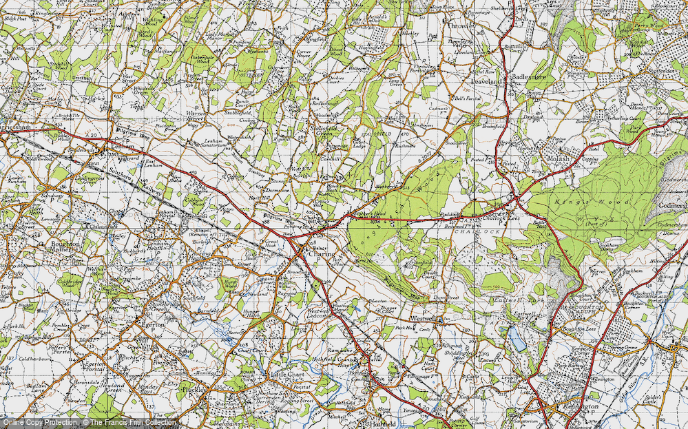 Old Map of Charing Hill, 1940 in 1940