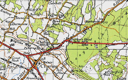 Old map of Charing Hill in 1940