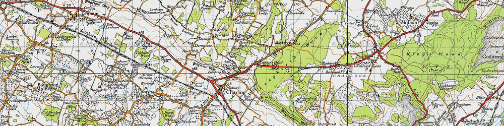 Old map of Charing Hill in 1940