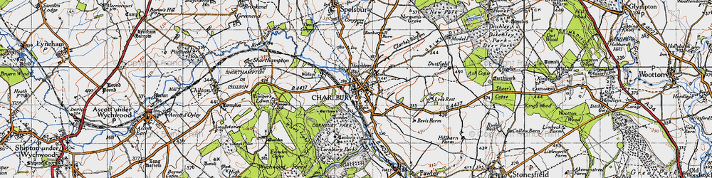 Old map of Charlbury in 1946
