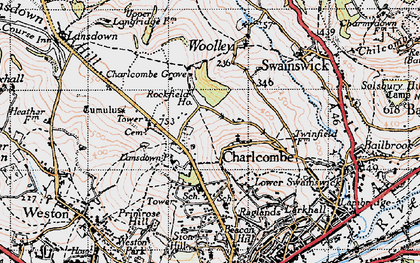 Old map of Charlcombe in 1946
