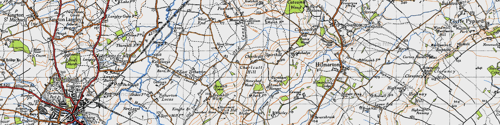 Old map of Charlcutt in 1947