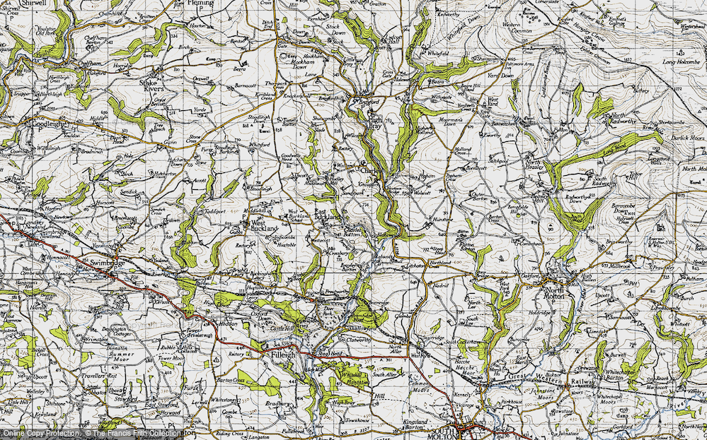 Old Map of Historic Map covering Brayley Barton in 1946