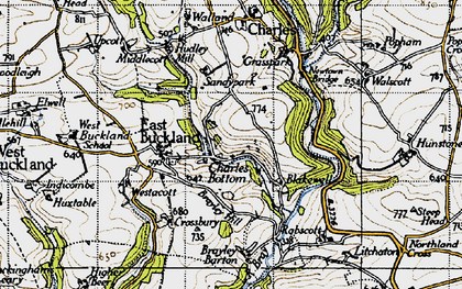 Old map of Brayley Barton in 1946