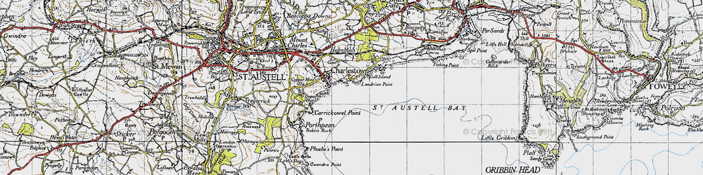 Old map of Charlestown in 1946