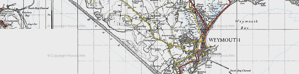 Old map of Charlestown in 1946