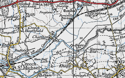 Old map of Charlton in 1945