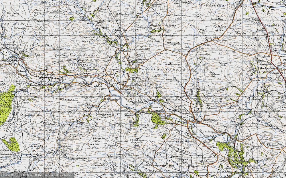 Old Map of Historic Map covering Brieredge in 1947