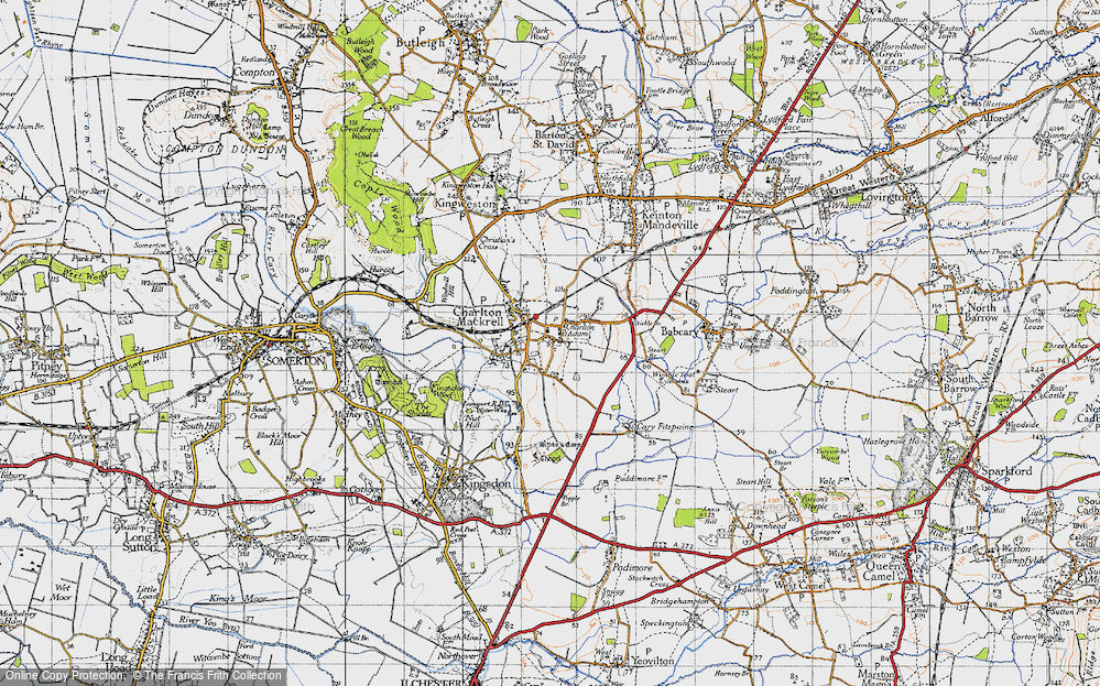 Old Map of Charlton Adam, 1945 in 1945