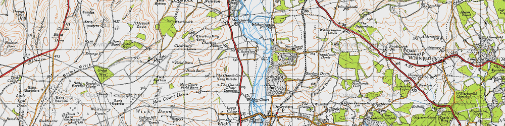 Old map of Charlton All Saints in 1940