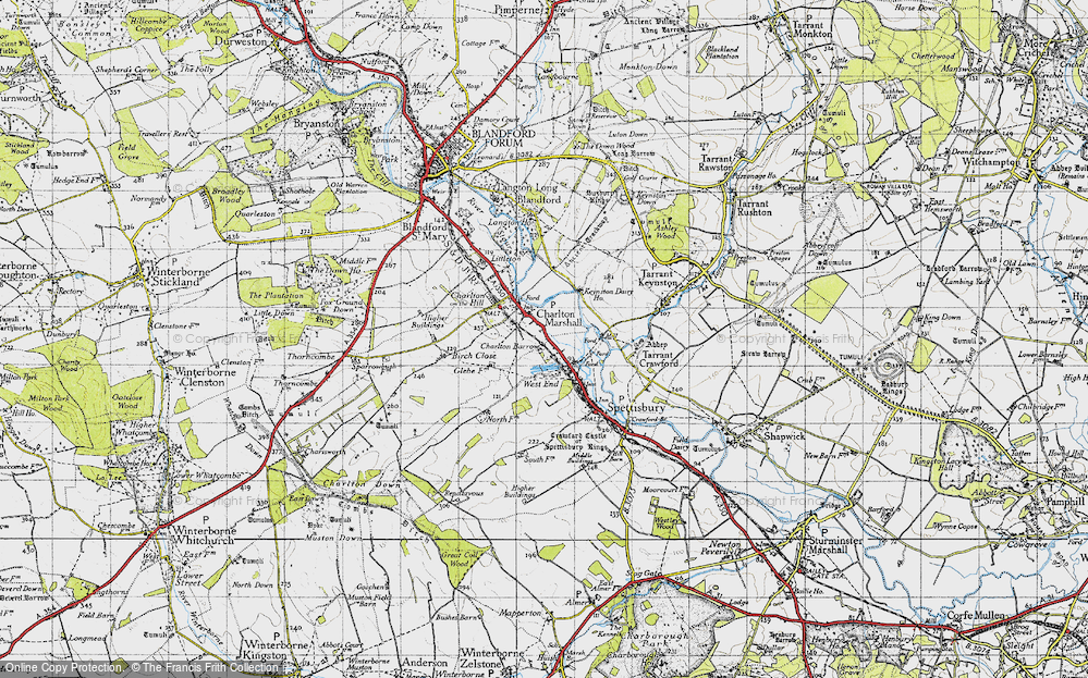 Old Map of Charlton Marshall, 1940 in 1940