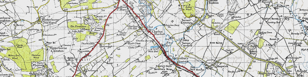 Old map of Charlton Marshall in 1940