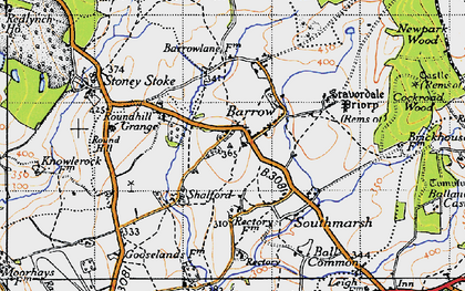 Old map of Charlton Musgrove in 1945