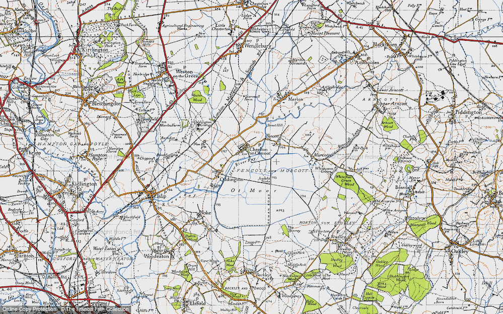 Old Map of Charlton-on-Otmoor, 1946 in 1946