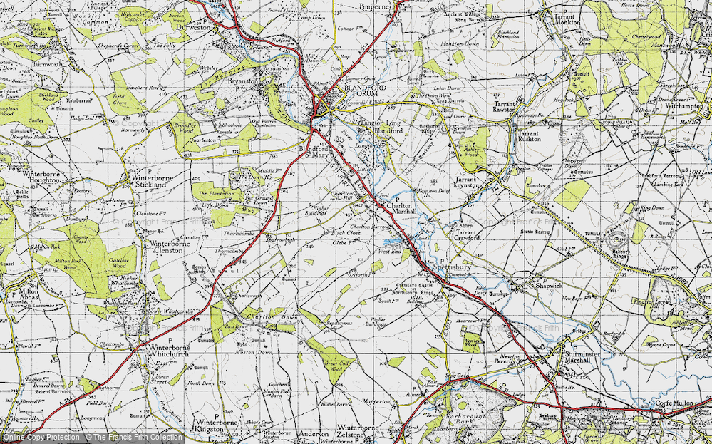 Old Map of Charlton on the Hill, 1940 in 1940