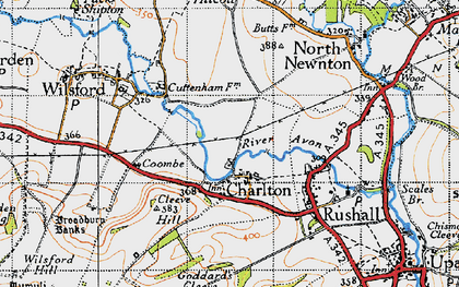 Old map of Charlton St Peter in 1940