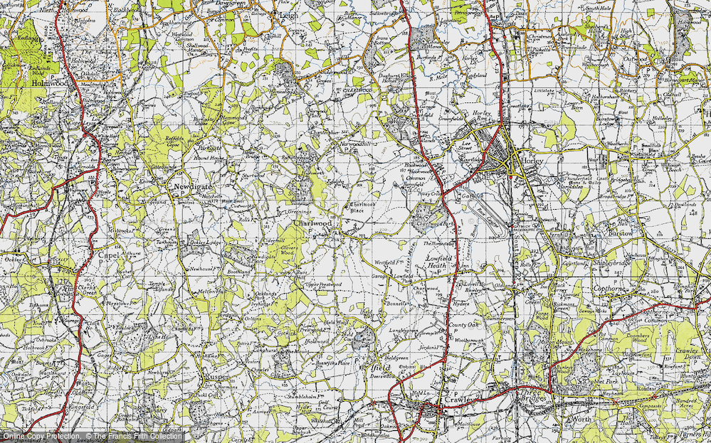Old Map of Charlwood, 1940 in 1940